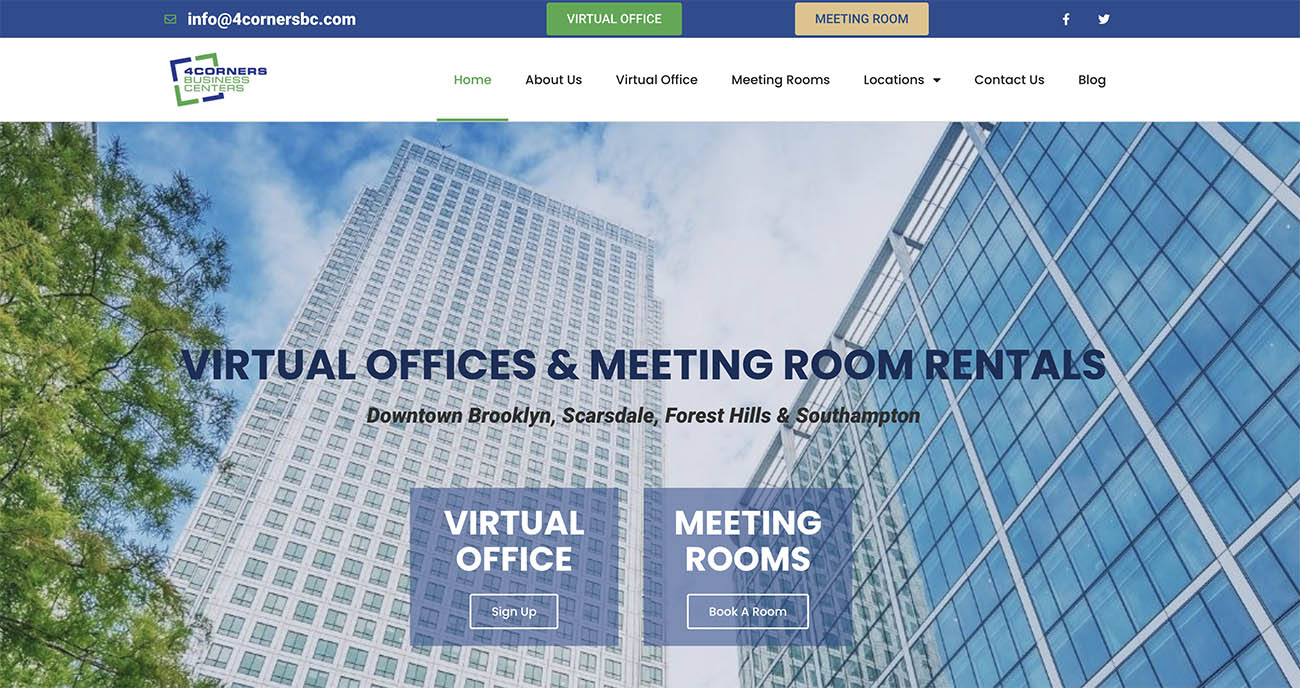 4 corners business centers website sample